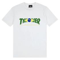 Camiseta Thrasher Masculino Brazil Revista Branco