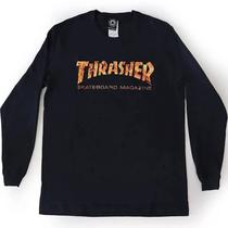 Camiseta Thrasher Masculino Manga Longa Skategoat Inferno Preto Camiseta Thrasher Masculino Manga Longa Skategoat Inferno Preto
