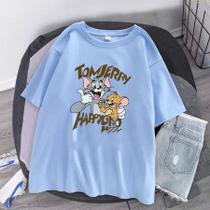 Camiseta Tom e Jerry Premium Unissex Desenho Rato e Gato Envio Imediato Bege