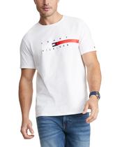 Camiseta Tommy Hilfiger com Listras - Branca para Homens