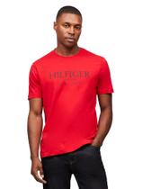 Camiseta Tommy Hilfiger com logotipo Big Hilfiger masculina 100% algodão