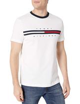 Camiseta Tommy Hilfiger com logotipo de manga curta para homens - branca