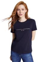 Camiseta Tommy Hilfiger Feminina com Logotipo Bordado - Ajuste Regular