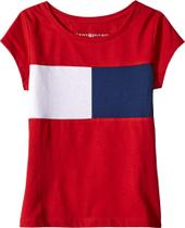 Camiseta Tommy Hilfiger Kids Core Flag para meninas vermelha (12-14)