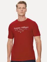 Camiseta Tommy Hilfiger Masculina Center Stack Vermelha