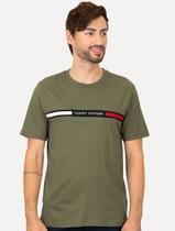 Camiseta Tommy Hilfiger Masculina Chest Insert Logo Verde Militar