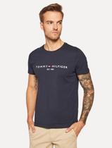 Camiseta Tommy Hilfiger Masculina Core Logo Tee Azul Marinho Camiseta Tommy Hilfiger Masculina Core Logo Tee Azul Marinho