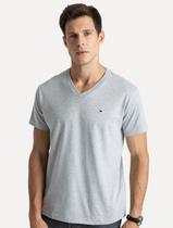 Camiseta Tommy Hilfiger Masculina Essential V-Neck Cinza Mescla