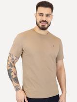 Camiseta Tommy Hilfiger Masculina Regular Fit Tee Solid Logo Marrom Claro