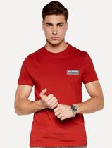 Camiseta Tommy Hilfiger Masculina Regular Printed Badge Color Vermelha