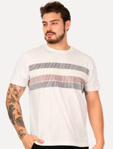 Camiseta Tommy Hilfiger Masculina Regular Shadow Global Stripe Branca Camiseta Tommy Hilfiger Masculina Regular Shadow Global Stripe Branca
