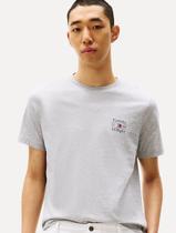 Camiseta Tommy Hilfiger Masculina Regular Stack Cinza Mescla