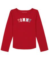 Camiseta Tommy Hilfiger para meninas com logotipo de manga comprida de 12 a 14 anos