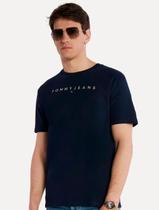 Camiseta Tommy Jeans Masculina Core Linear Logo Tee Azul Marinho Camiseta Tommy Jeans Masculina Core Linear Logo Tee Azul Marinho