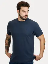 Camiseta Tommy Jeans Masculina Regular C-Neck Flag Azul Marinho
