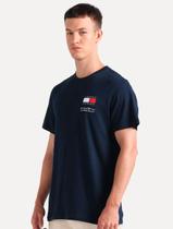 Camiseta Tommy Jeans Masculina Regular Essential Flag Text Azul Marinho