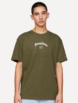 Camiseta Tommy Jeans Masculina Regular Grunge Arch Verde Militar