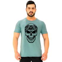 Camiseta Tradicional Manga Curta MXD Conceito Caveira Com Bandana