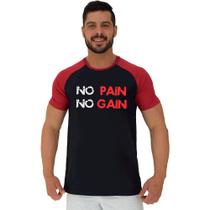 Camiseta Tradicional Manga Curta MXD Conceito No Pain No Gain Letreiro