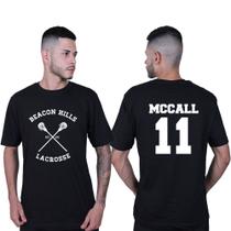 Camiseta Tradicional Unissex Algodão Série Teen Wolf Scott McCall 11 Lacrosse