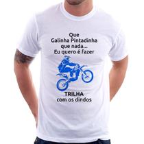 Camiseta Trilha com os dindos (moto azul) - Foca na Moda