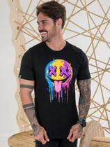 Camiseta Trinity Smile Color c/ Pedraria - Preto