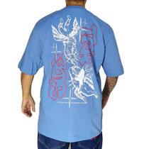 Camiseta Trip Side Overzise Angels Azul Nebuloso S-351 Cor:AzulTamanho:GG