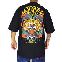 Camiseta Trip Side Overzise Tigre Oriental Preto S-335 Cor:PretoTamanho:P