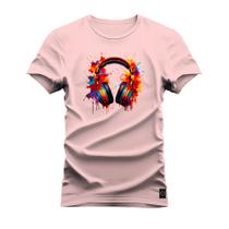 Camiseta Trippy Trio Estampada Algodão Confortável 30.1 Penteada