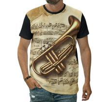 Camiseta Trompete Instrumento Musical Sopro Partitura Notas Camiseta Trompete Instrumento Musical Sopro Partitura Notas
