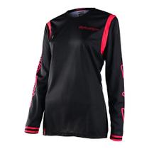 Camiseta Troy Lee Designs GP Mujer Mono Negro/ROJO FLUO Talla XL
