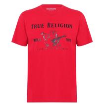 Camiseta True Religion Metallic Buddha de manga curta vermelha
