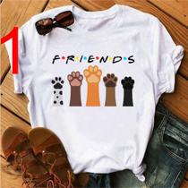 Camiseta Tshirt Friends Gatos, Babylook Feminina, Influencer, Pets, Blusinha