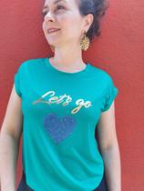 Camiseta TShirt Me Lets Go Manga Curta em Malha