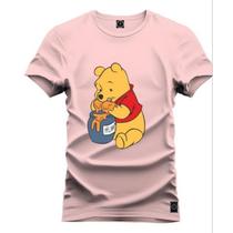 camiseta tshirt urso pooh com pote de mel plus size 100%algodão