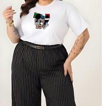 Camiseta Tshirts Feminina Plus Size Estampa Mikey Algodão - NC