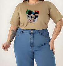 Camiseta Tshirts Feminina Plus Size Estampa Mikey Algodão