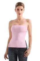 Camiseta tubular feminina SUUKSESS com forro duplo e rosa dividido