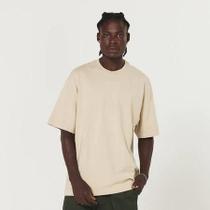 Camiseta Tubular Streetwear Humus Lisa Sem Costura Lateral Oversized Fio 20 Tam G