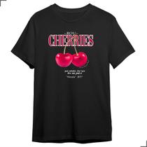 Camiseta Tumblr Rou Cherries T-Shirt Moda Red Cherry Blusa - Asulb