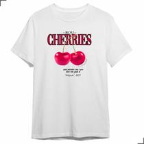 Camiseta Tumblr Rou Cherries T-Shirt Moda Red Cherry Blusa
