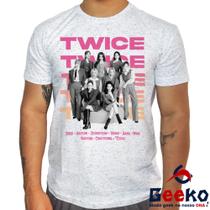 Camiseta Twice 100% Algodão K-pop Once Banda Preto e Branco Geeko