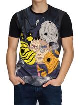 Camiseta Uchiha Obito Naruto Akatsuki Camisa Blusa Infantil Masculina Unissex