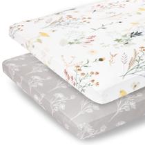 Camiseta ultramacia Pack N Play Sheets Pobibaby Premium, pacote com 2 Camiseta ultramacia Pack N Play Sheets Pobibaby Premium, pacote com 2