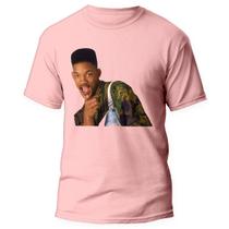 Camiseta Um Maluco no Pedaço Will Smith Fresh Prince 10 Rosa Camiseta Um Maluco no Pedaço Will Smith Fresh Prince 10 Rosa