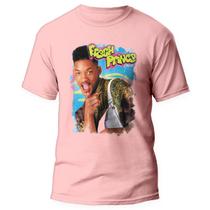 Camiseta Um Maluco no Pedaço Will Smith Fresh Prince 4 Rosa Camiseta Um Maluco no Pedaço Will Smith Fresh Prince 4 Rosa