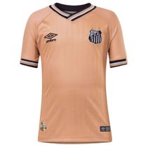 Camiseta Umbro Santos Of.3 2018 Infantil - Dourado e Preto