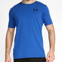 Camiseta Under Armour Sportstyle Left Masculina - Azul e Chumbo