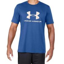 Camiseta Under Armour Sportstyle Logo Masculina - Azul e Branco