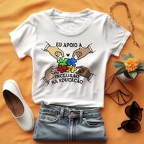 Camiseta Uniforme Dia Do Professor Eu Apoio a Inclusão Camiseta Uniforme Dia Do Professor Eu Apoio a Inclusão
